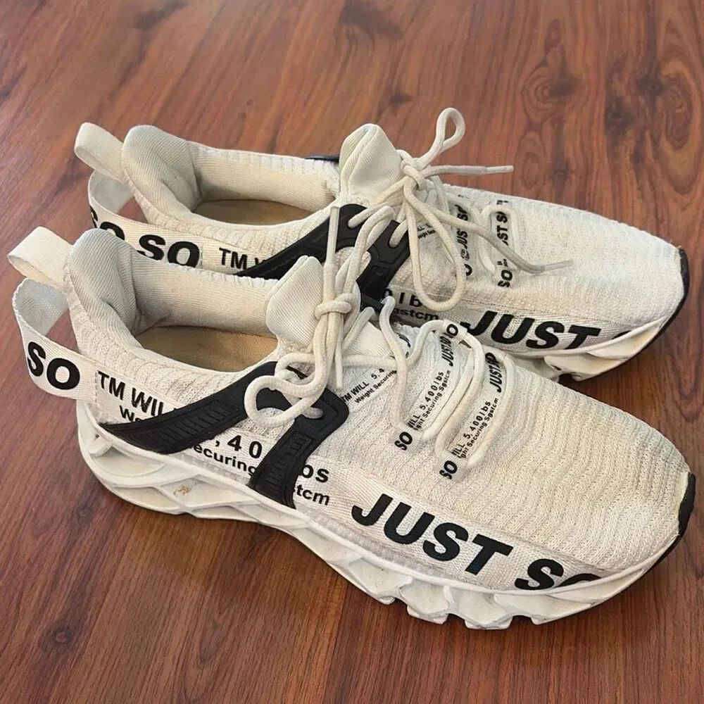 Just so so black and white unique sneakers size 7